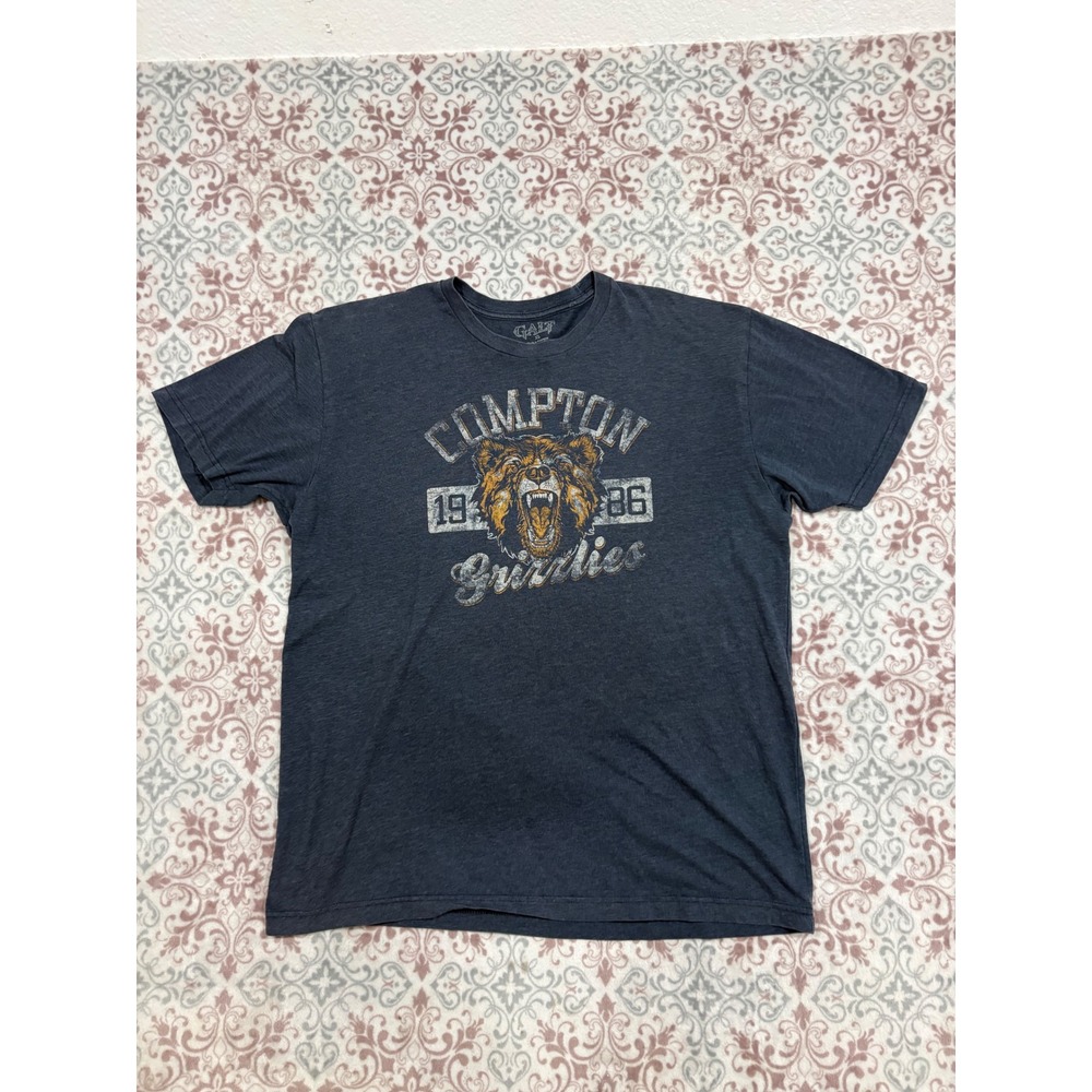 Galt Compton Grizzlies 1986 Bear Graphic T-Shirt XL Navy Blue Heather Tee